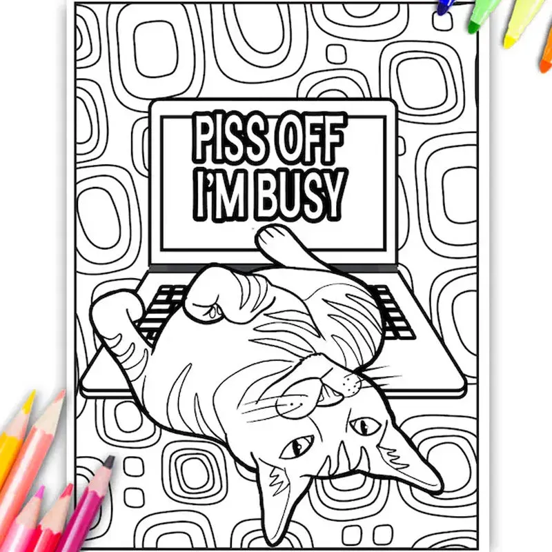 🐱Funny Kitty Memes Coloring Book For Adult Relaxation