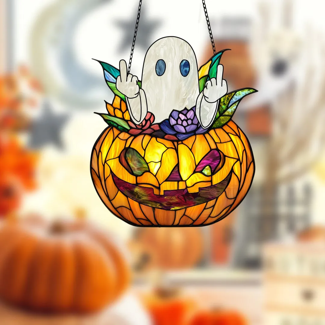 🤣Funny Middle Finger Ghost Window Decor👻