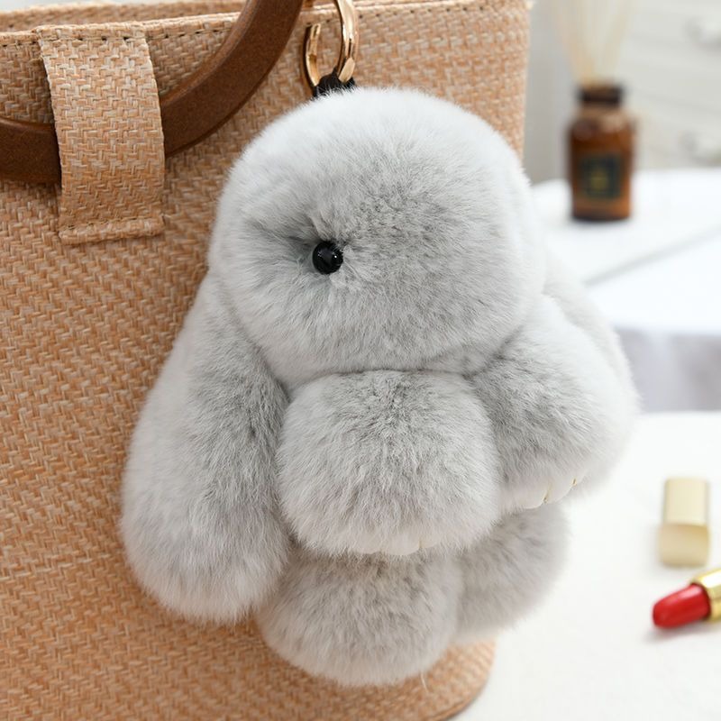 🔥 Hot Sale 50% Off🔥 🧵Handmade Rex Rabbit Fur Pretend-Dead Rabbit Pom-pom Pendant  🐇
