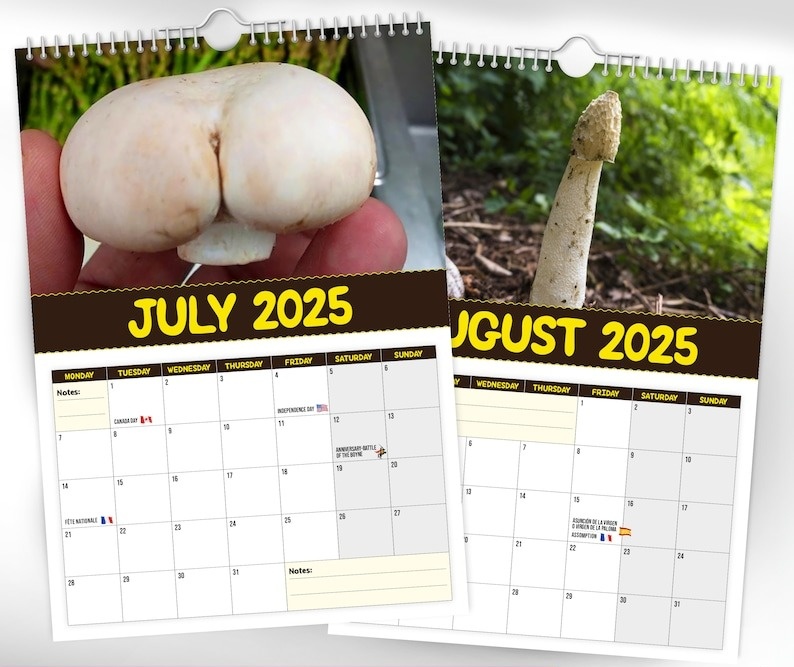 🔥 Hot Sale 50% Off🔥 Funny World's Greatest Mushrooms🍄- 2025 Wall Calendar📅