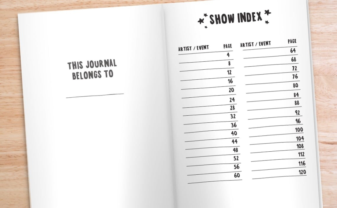 🎵Concert Chronicles - A Concert Journal for Epic Memories