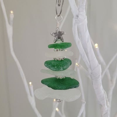 🔥 Hot Sale 50% Off🔥 Sea Glass Christmas Tree Ornament 🌊 🌲