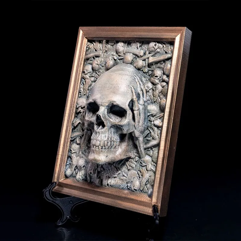 ☠Three Wise Skulls Picture Frame Decor