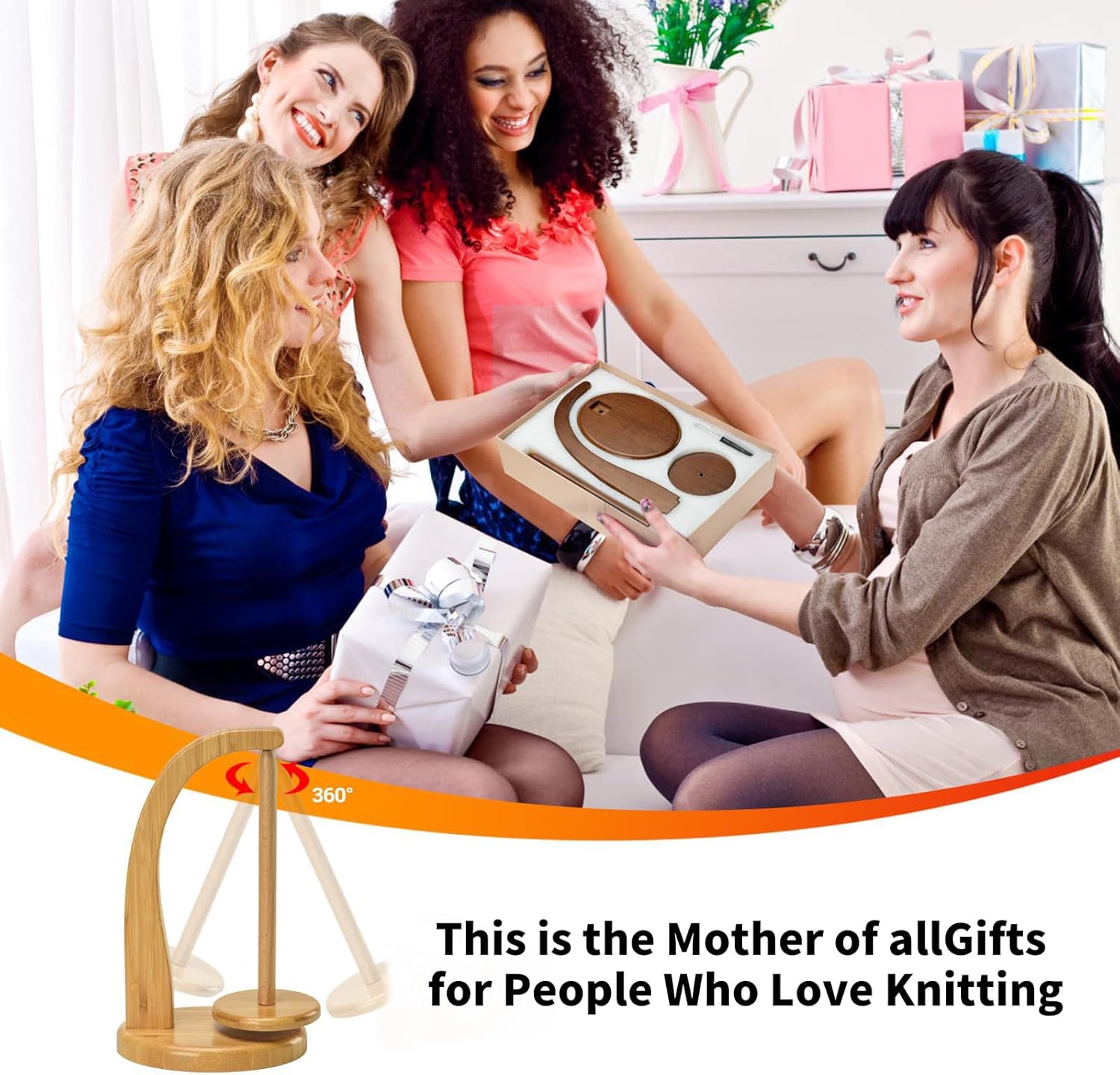 Wooden Yarn Spool Rack