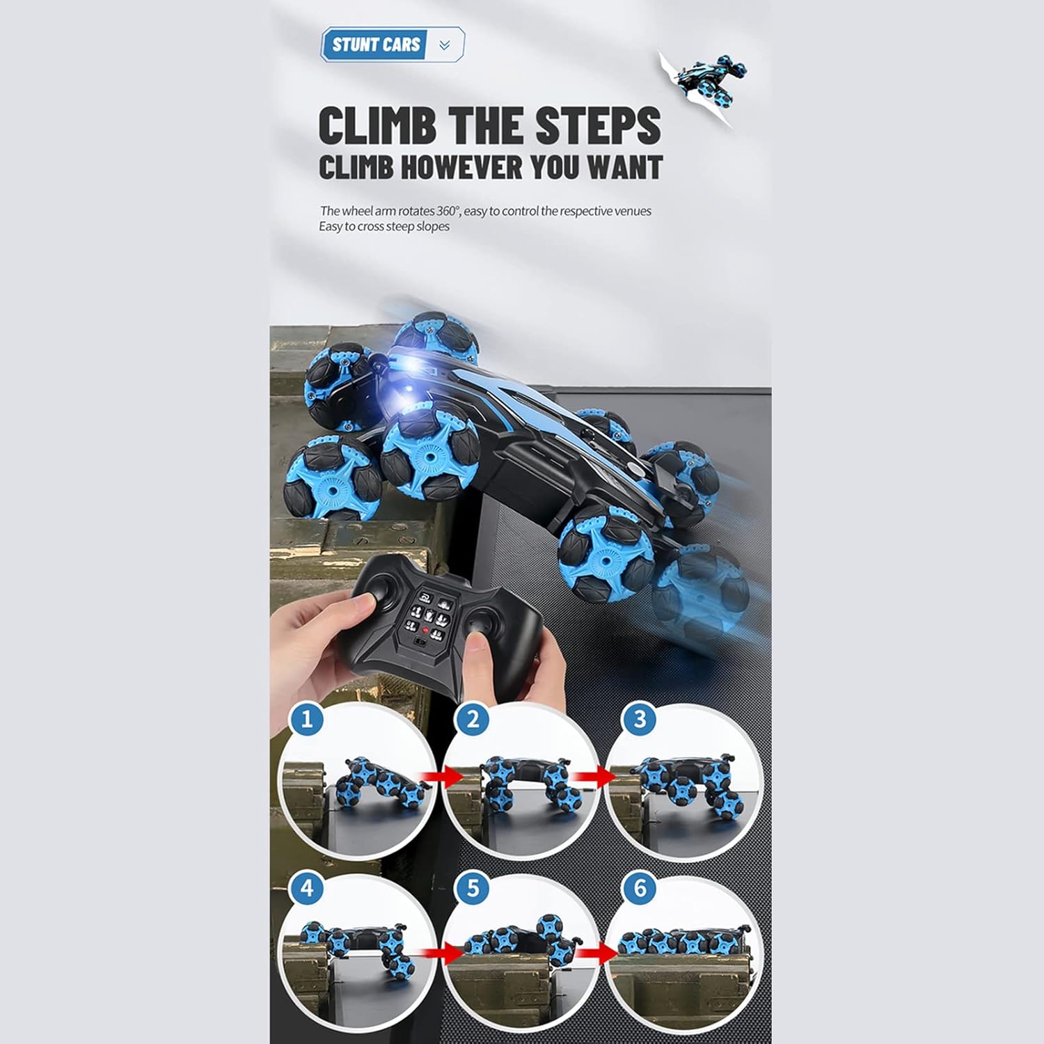 💥New Year Gift Sale 60% OFF💥8-Wheel Gesture-Sensing Remote Control Stunt Car 🚗🎮