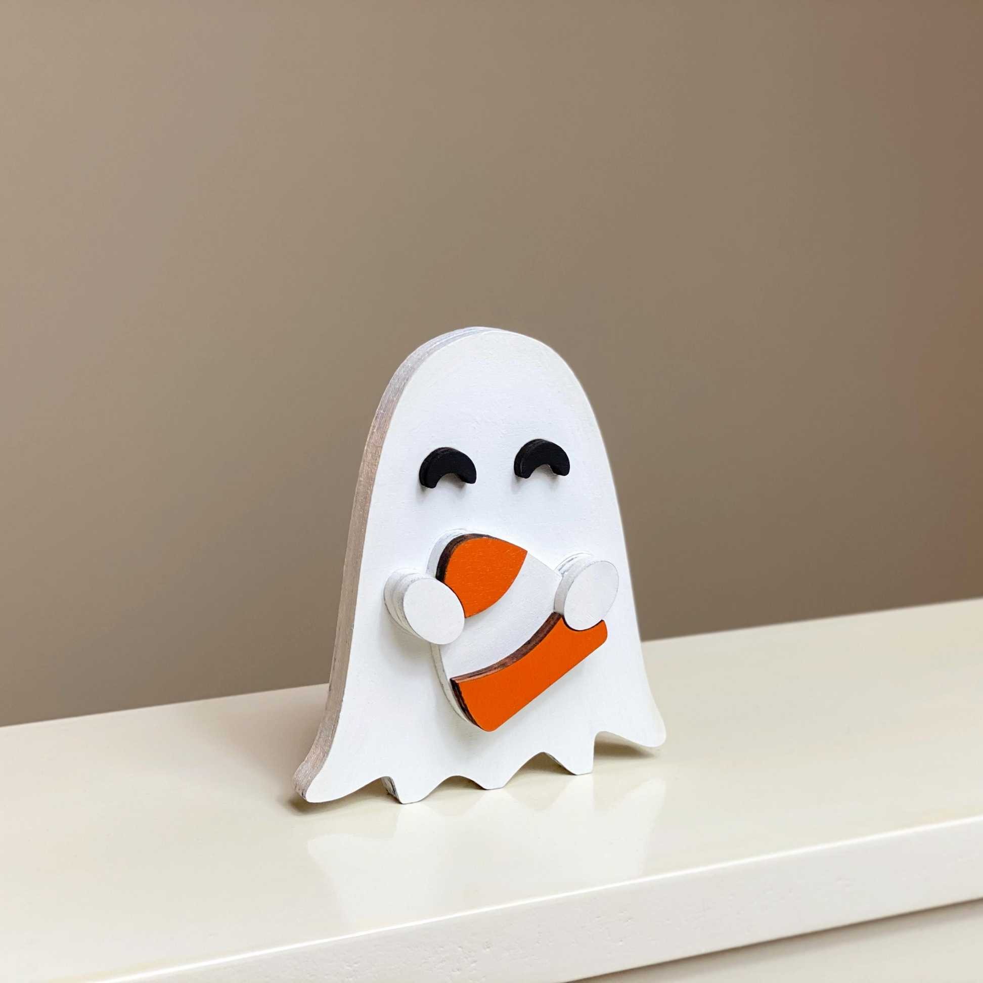 🔥Hot Sale 50% Off🔥👻Hand Painted Halloween Wood Ghost Decor