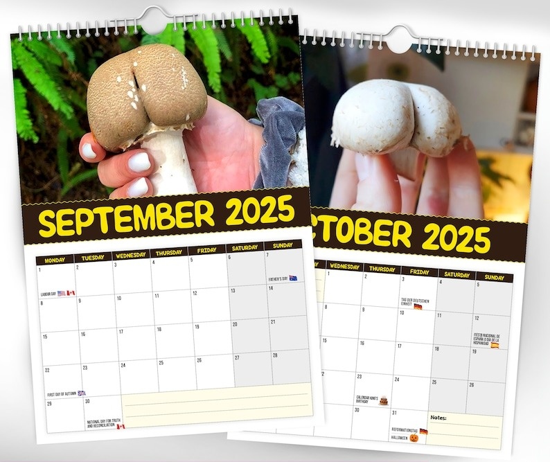 🔥 Hot Sale 50% Off🔥 Funny World's Greatest Mushrooms🍄- 2025 Wall Calendar📅