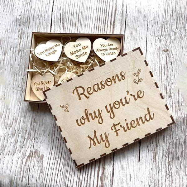 🔥"50% OFF"👭💝Friendship Gift Wooden Keepsake - "Reasons Why You’re My Friend"🎁
