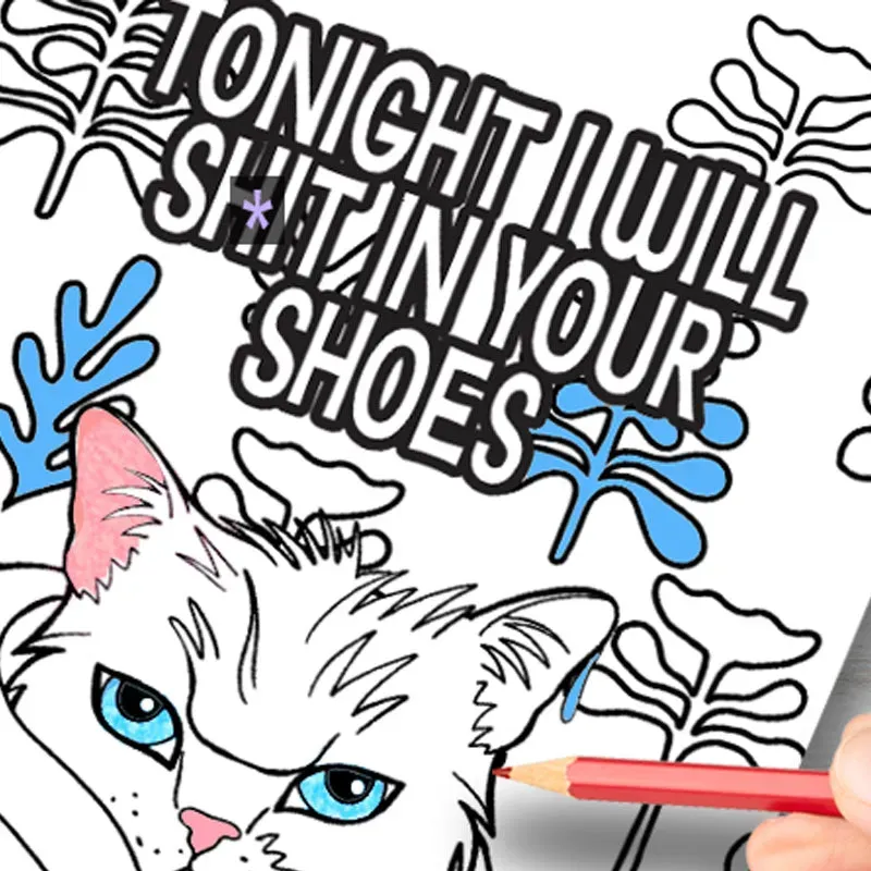 🐱Funny Kitty Memes Coloring Book For Adult Relaxation