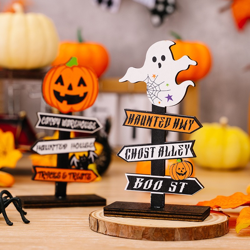 🔥50% Off🔥🎃Halloween Atmosphere Decoration Wooden Table Sign Ornaments