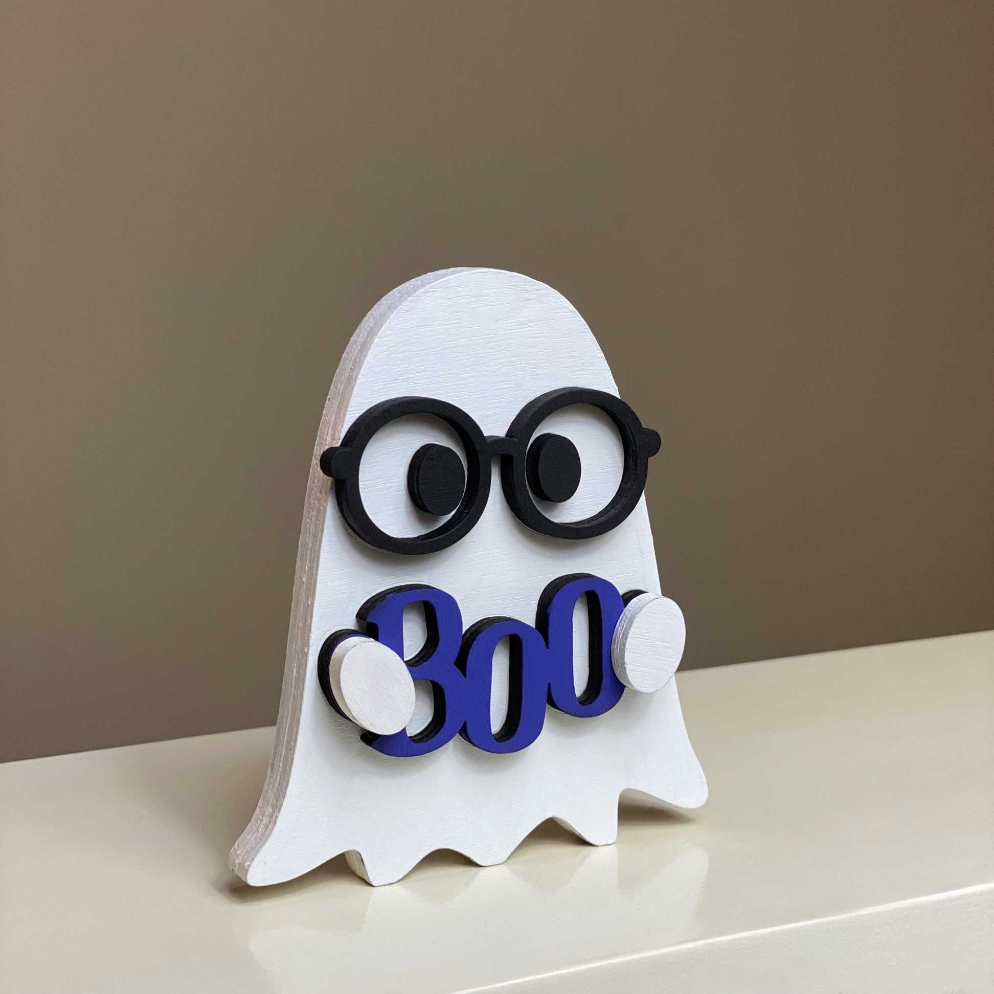 🔥Hot Sale 50% Off🔥👻Hand Painted Halloween Wood Ghost Decor