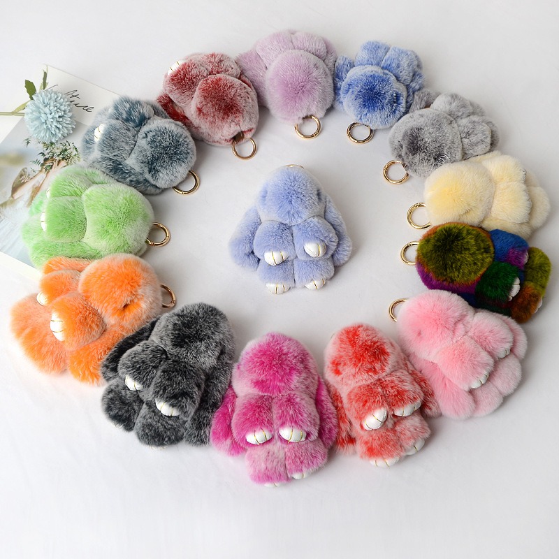 🔥 Hot Sale 50% Off🔥 🧵Handmade Rex Rabbit Fur Pretend-Dead Rabbit Pom-pom Pendant  🐇
