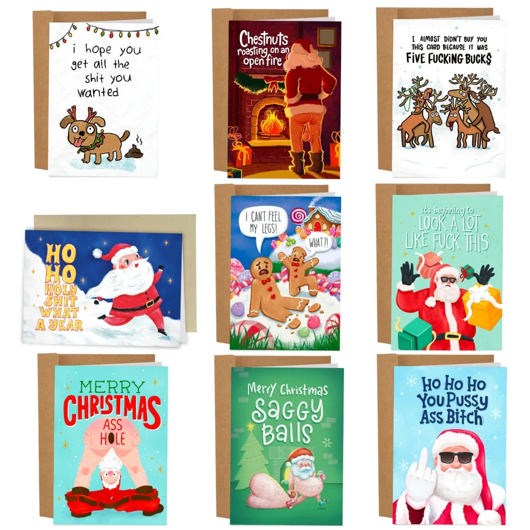 🤣Sleazy Greetings | 9 Worst Christmas Cards Ever Set