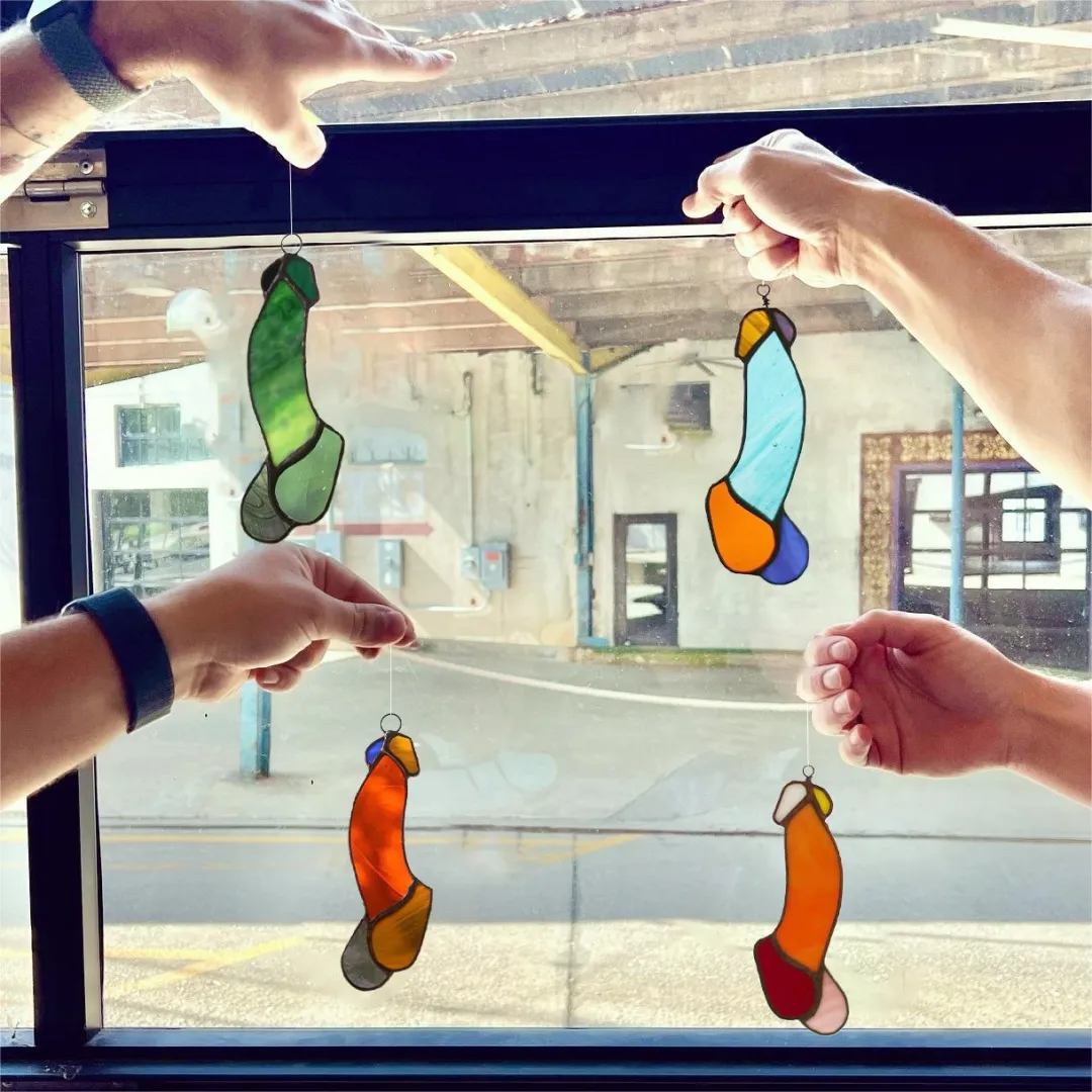 🤣Funny Stained Glass Penis Suncatcher🤣