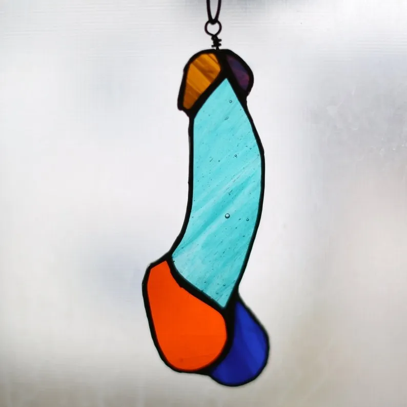🤣Funny Stained Glass Penis Suncatcher🤣
