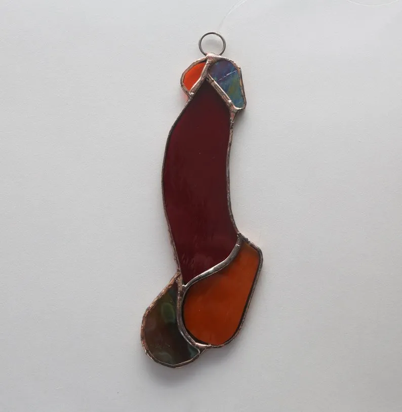 🤣Funny Stained Glass Penis Suncatcher🤣