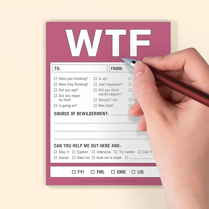 WTF Notes Nifty Note Checklist Memo Pad