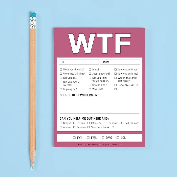 WTF Notes Nifty Note Checklist Memo Pad