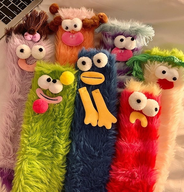 Sale-Warm Cozy Fluffy Cartoon Monster Socks