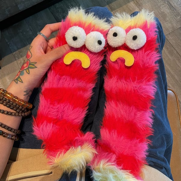 Sale-Warm Cozy Fluffy Cartoon Monster Socks
