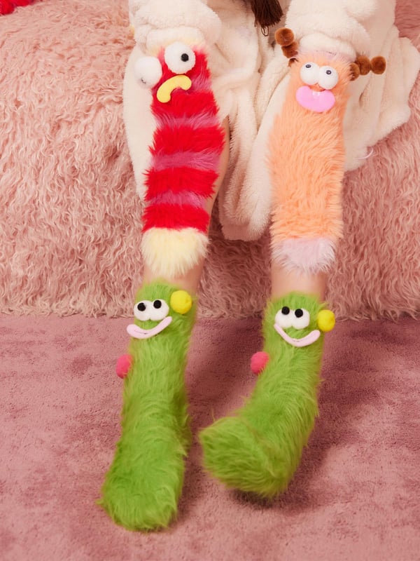 Sale-Warm Cozy Fluffy Cartoon Monster Socks