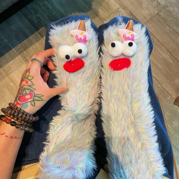 Sale-Warm Cozy Fluffy Cartoon Monster Socks