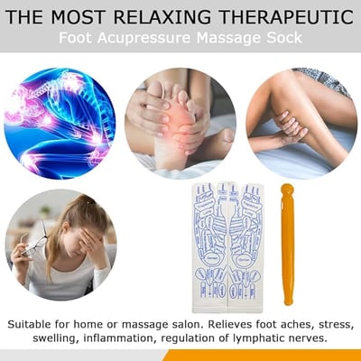 💥New Year's Sale 60% OFF💥Reflexology Chart Socks with Trigger Point Massage Tool 🧦