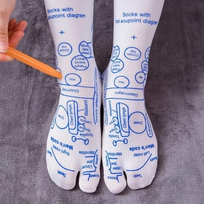 💥New Year's Sale 60% OFF💥Reflexology Chart Socks with Trigger Point Massage Tool 🧦