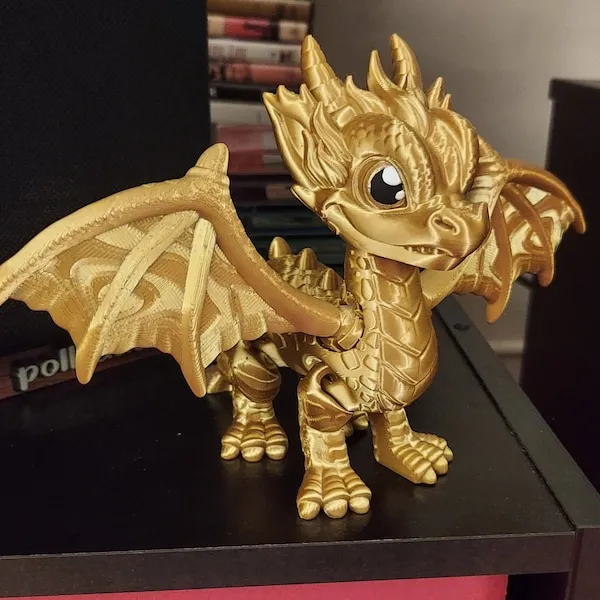 🐉 Gold 3D Printed Dragon 
