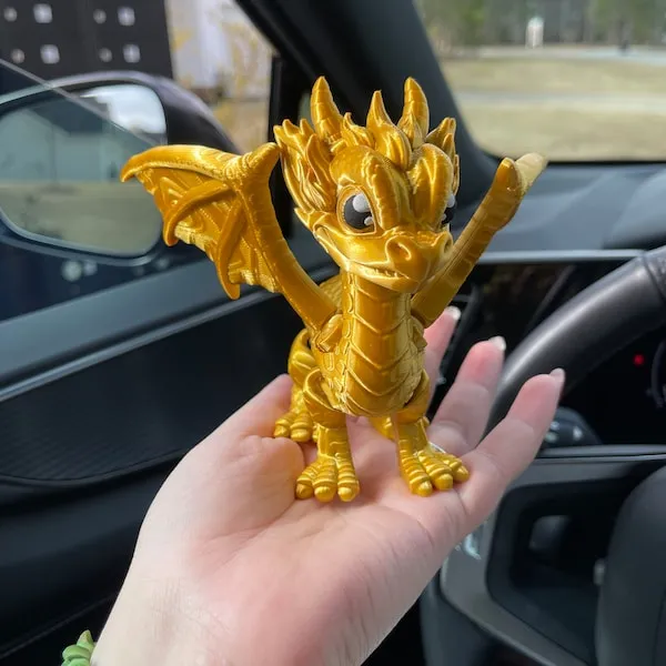 🐉 Gold 3D Printed Dragon 