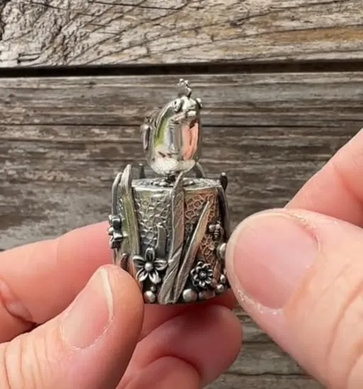 ✨New Arrival Special Offer 🐔 Handmade Silver Clay Automaton 