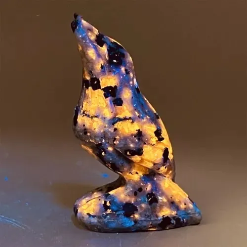 New Natural Emberlite Crow Statue Handcrafted