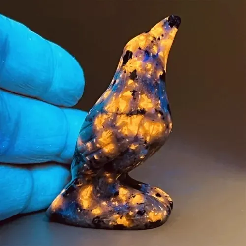New Natural Emberlite Crow Statue Handcrafted