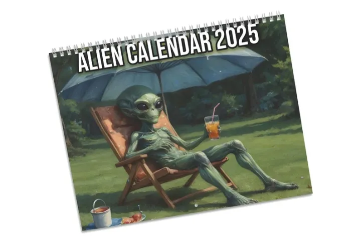 👽Funny Alien Wall Calendar 2025