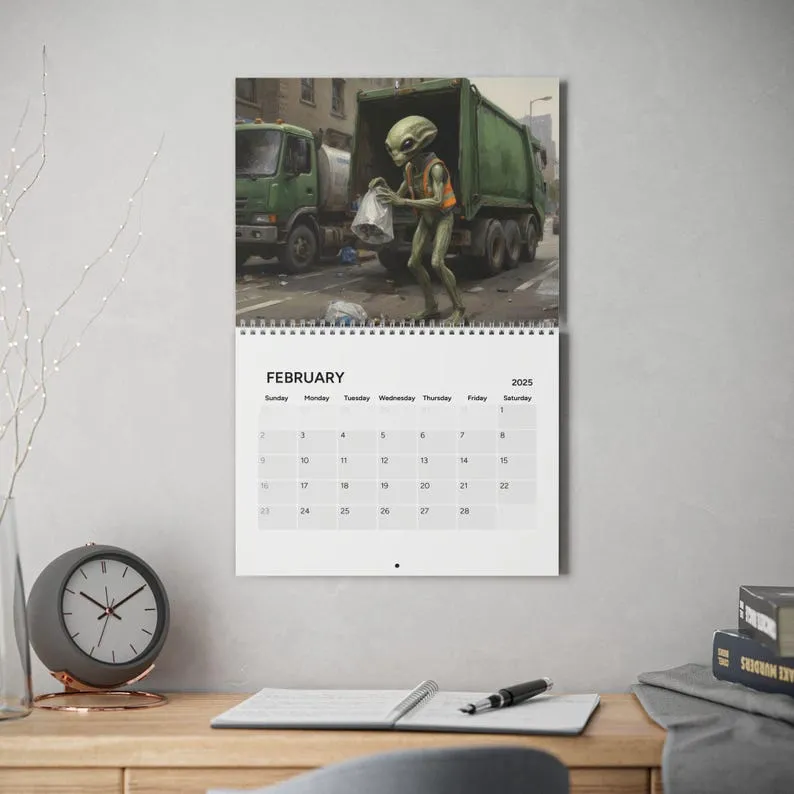 👽Funny Alien Wall Calendar 2025