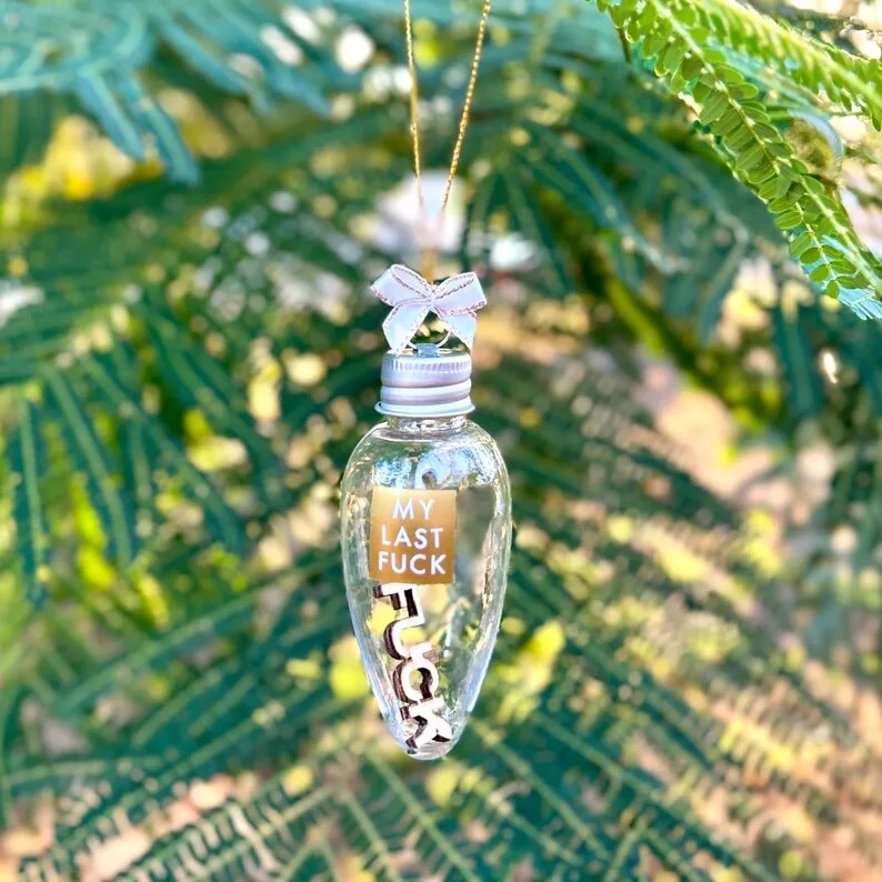 🤣Last Fuck to Give Plastic Light Bulb Christmas Ornament🎄