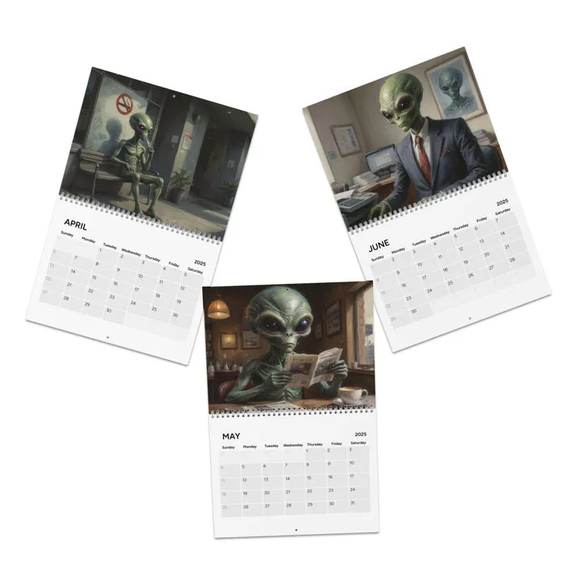 👽Funny Alien Wall Calendar 2025