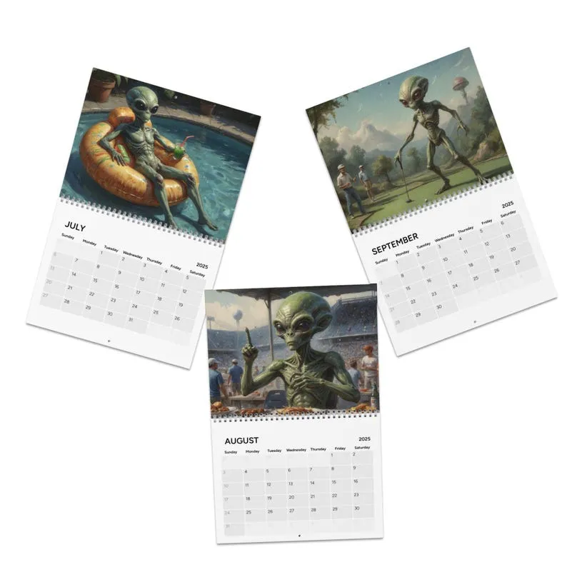👽Funny Alien Wall Calendar 2025
