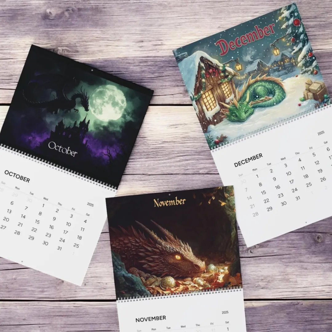 🐉Fantasy Dragon Wall Calendar 2025