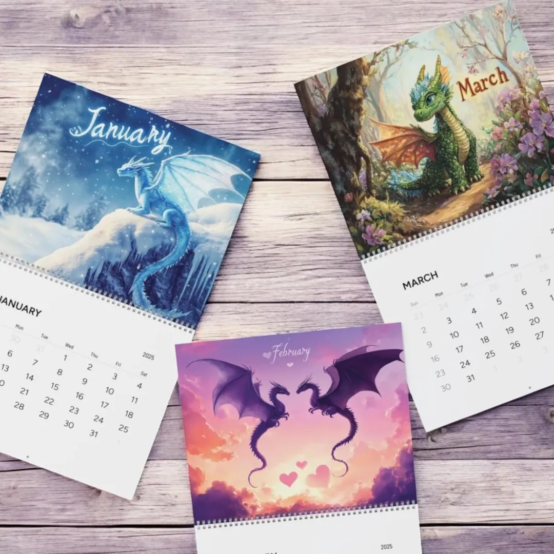 🐉Fantasy Dragon Wall Calendar 2025