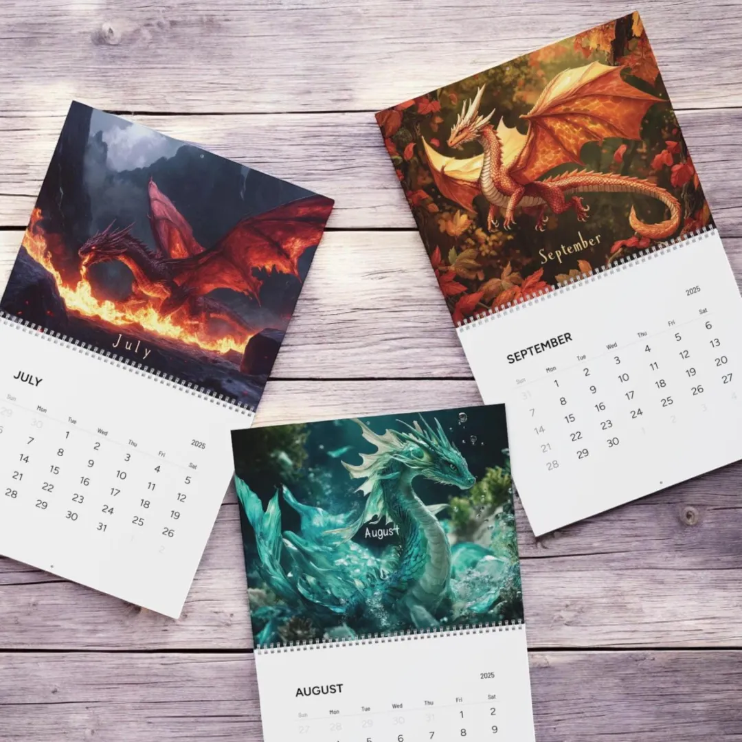 🐉Fantasy Dragon Wall Calendar 2025