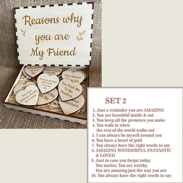 🔥"50% OFF"👭💝Friendship Gift Wooden Keepsake - "Reasons Why You’re My Friend"🎁
