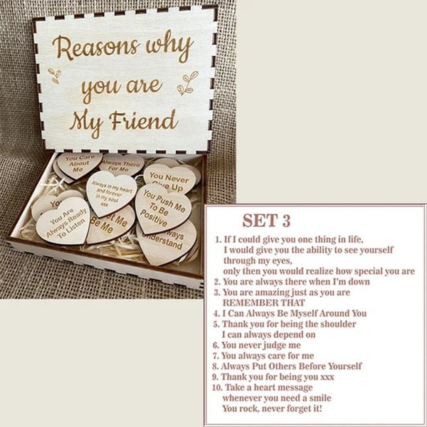 🔥"50% OFF"👭💝Friendship Gift Wooden Keepsake - "Reasons Why You’re My Friend"🎁