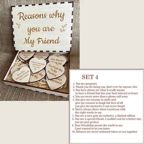 🔥"50% OFF"👭💝Friendship Gift Wooden Keepsake - "Reasons Why You’re My Friend"🎁