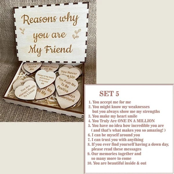 🔥"50% OFF"👭💝Friendship Gift Wooden Keepsake - "Reasons Why You’re My Friend"🎁