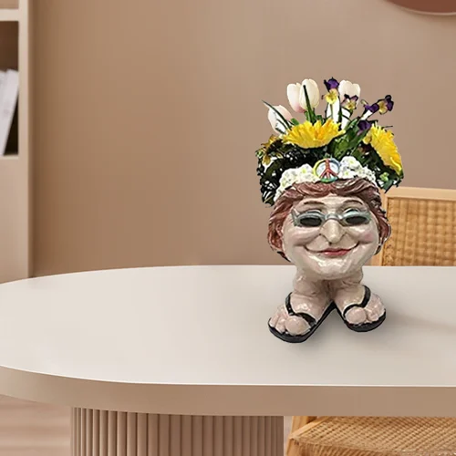 (Gardening Upgrades)MUGGLY'S THE FACE STATUE PLANTER