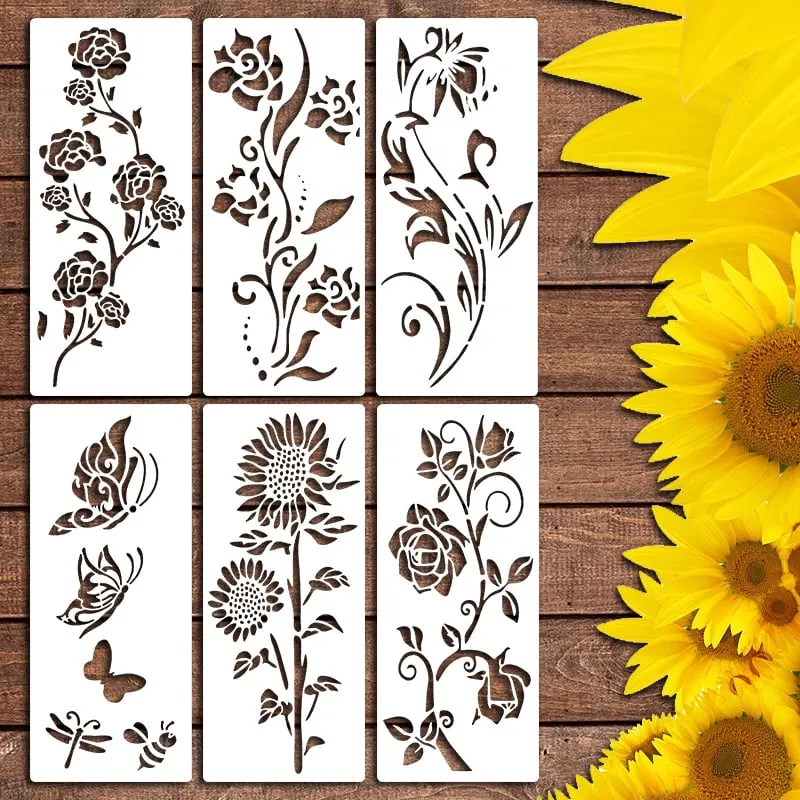 🌼Garden Fence Large Flower Drawing Stencils