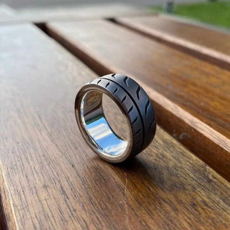 Handmade Metal Racing Tire Ring