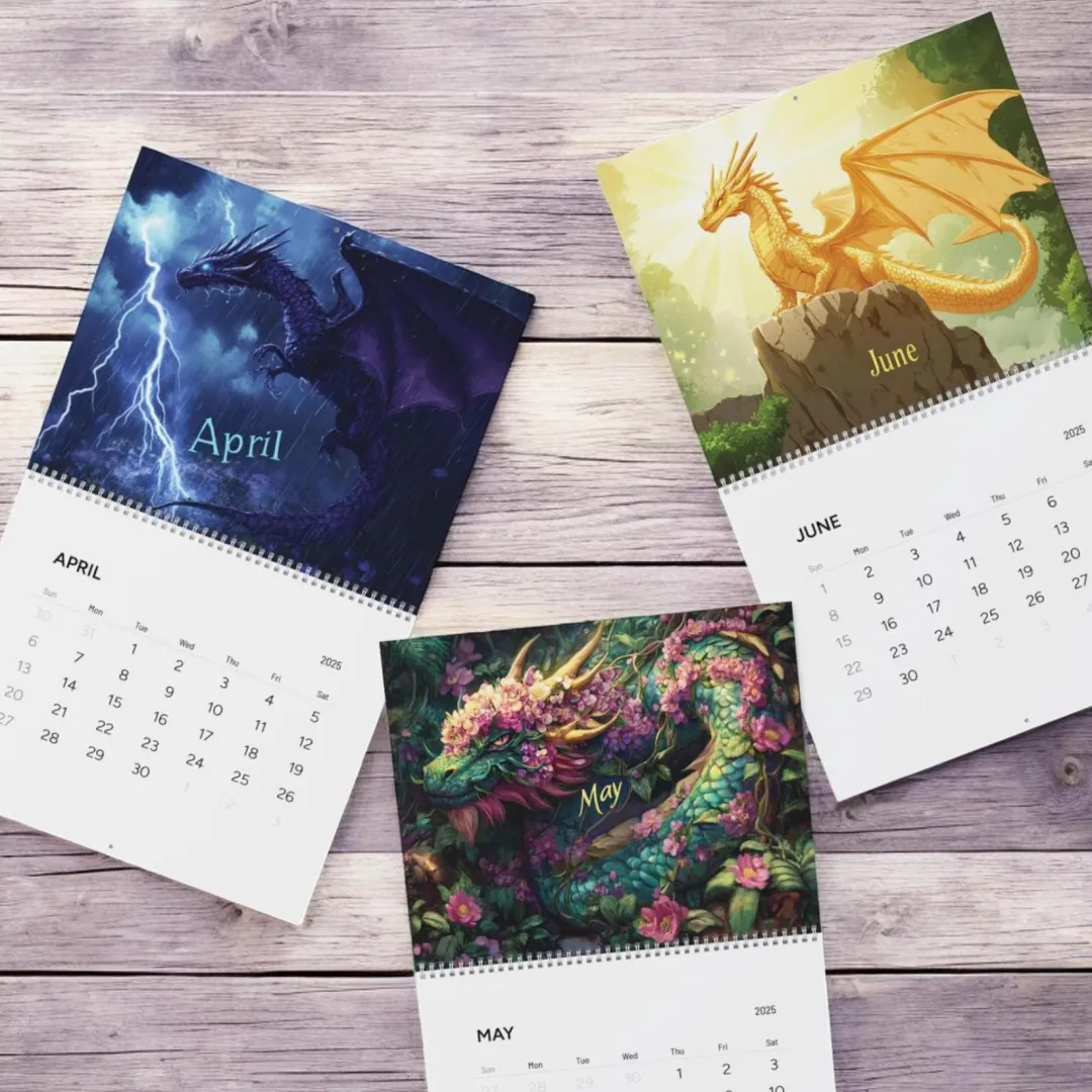 🐉Fantasy Dragon Wall Calendar 2025