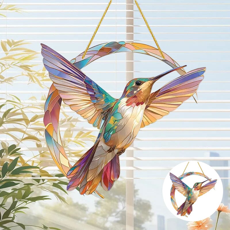 💖 Hummingbird Suncatcher Colorful Window Hanging 
